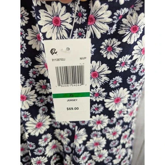 MSK Petite Sleeveless Floral Shirtdress Black White Women's Size PL - Picture 4 of 4